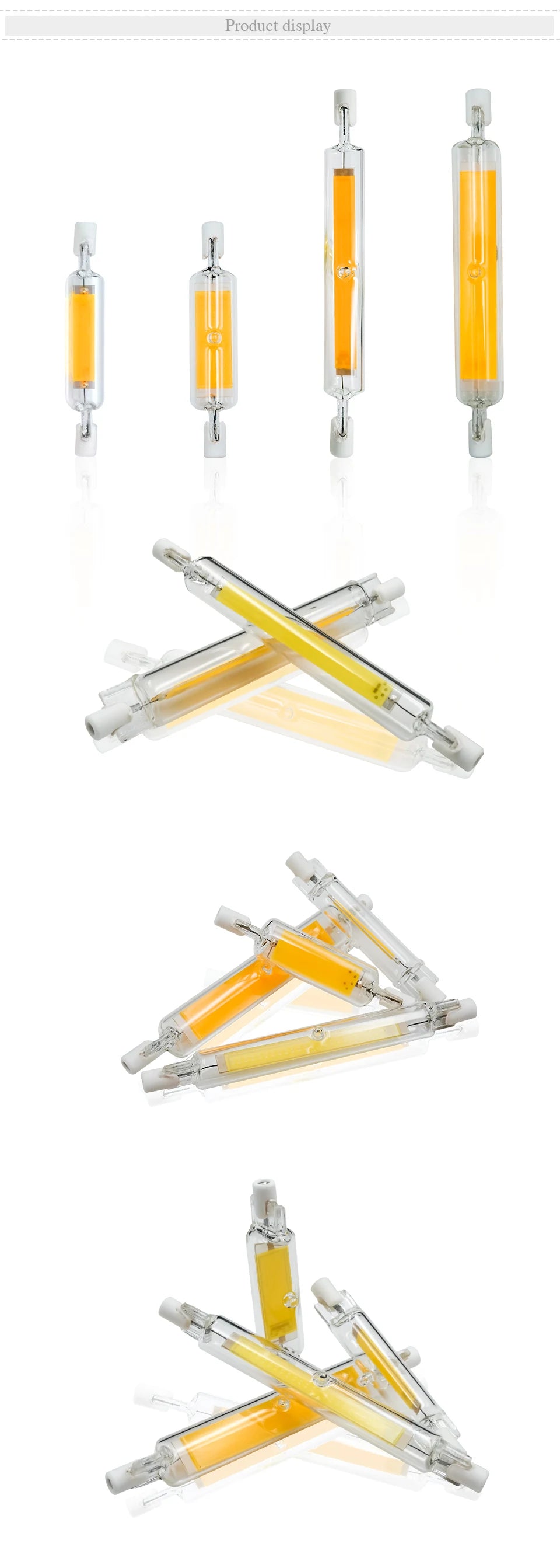 Superhelle LED R7s COB-Glasröhre 5 W 10 W 20 W 78 mm 118 mm J78 J118 Maisglühbirne AC 220 V 110 V Heim-Halogenlampe ersetzen.