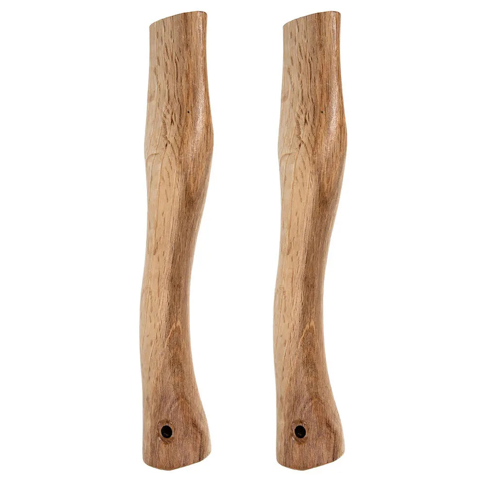 2-teiliger Ersatz-Axtengriff aus massivem Holz, dicke, gleichmäßige Struktur, schräges Design, einfach zu installieren, breite Kompatibilität mit Achsen