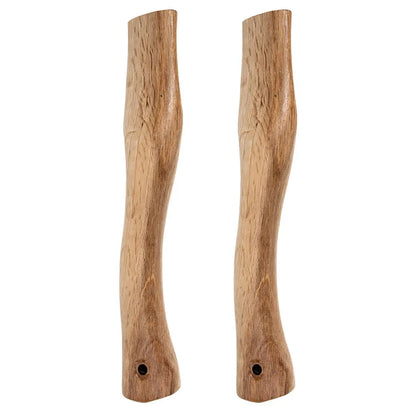 2-teiliger Ersatz-Axtengriff aus massivem Holz, dicke, gleichmäßige Struktur, schräges Design, einfach zu installieren, breite Kompatibilität mit Achsen