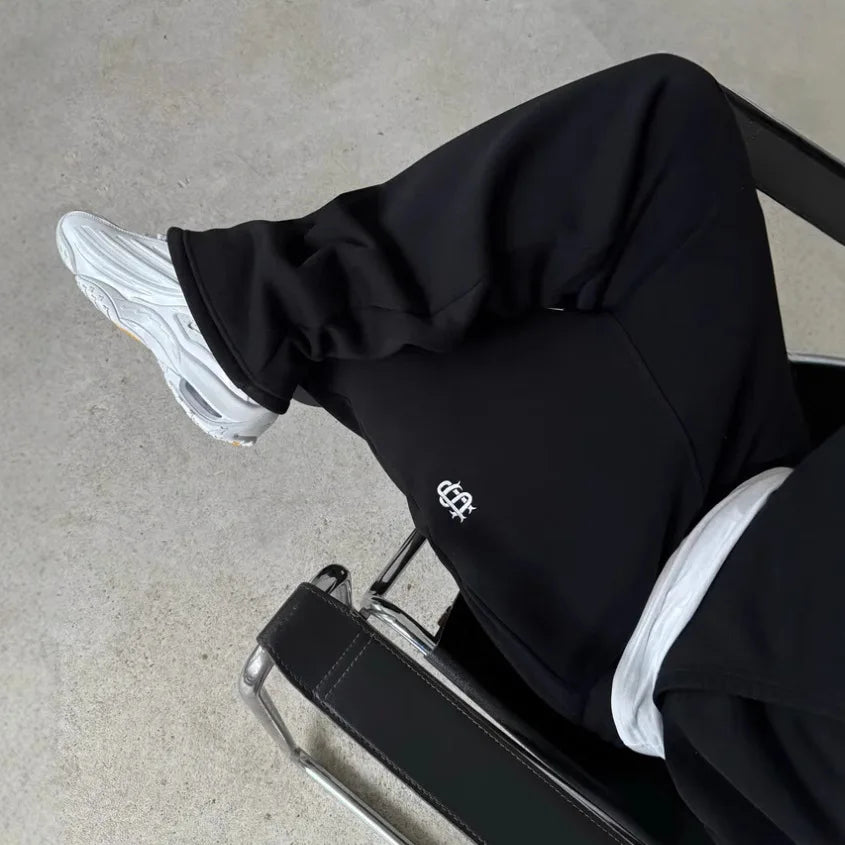 High Street Y2K Hosen Herren Casual Hosen Hoodie Sets Streetwear Gerade Jogginghose Lose Stickerei Hoodie Paar Trendy Anzug.