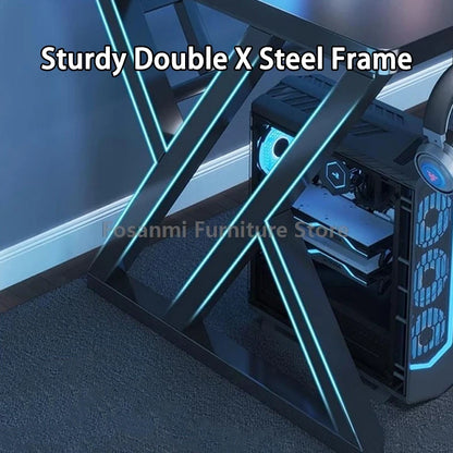 Kompaktes Büro-Schreibtisch- und Stuhl-Set, ergonomischer Computer-Stuhl aus Netzstoff, Tisch zum Spielen, Schreiben, moderne Wohnmöbel, Schreibtische, Stühle-Sets