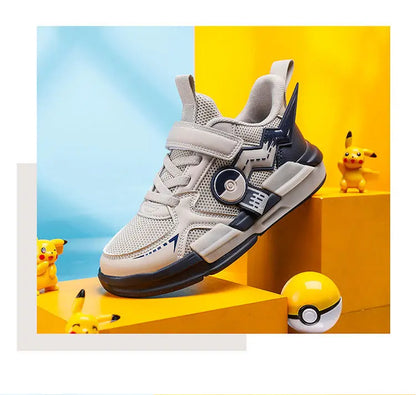 Pokemon Pikachu Children Sports Shoes Spring and autumn Fashion Anime Boy Sneakers Student Breathable Non-slip Running Shoe.