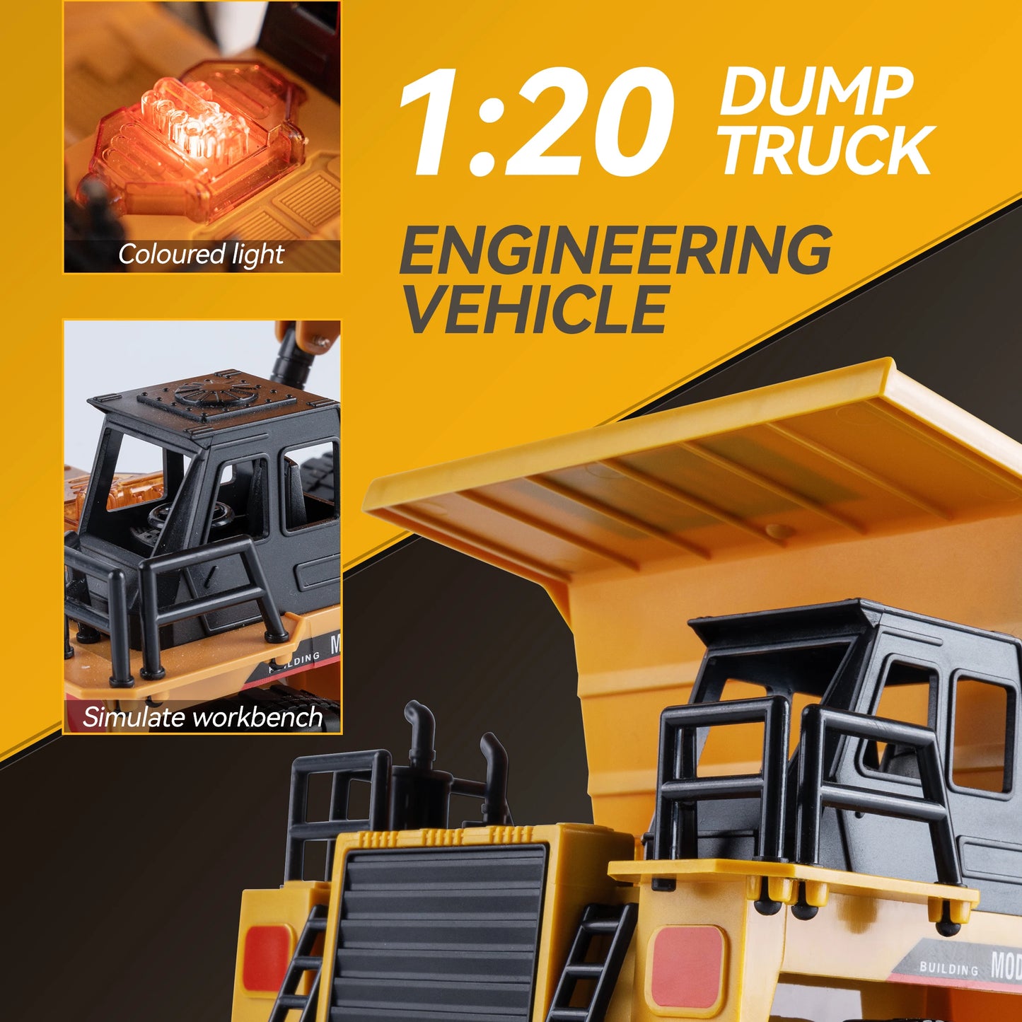 New 2.4G Remote Control Excavator Dump Truck RC Model Car Toy Professional Alloy Plastic Simulation Construction Vehicle for Kid.