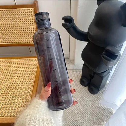 Newest Water Cup Sport Water Bottle With Time Scale Couple Plastic Portable Water Container Anti-drop Outdoor Water Bottle.