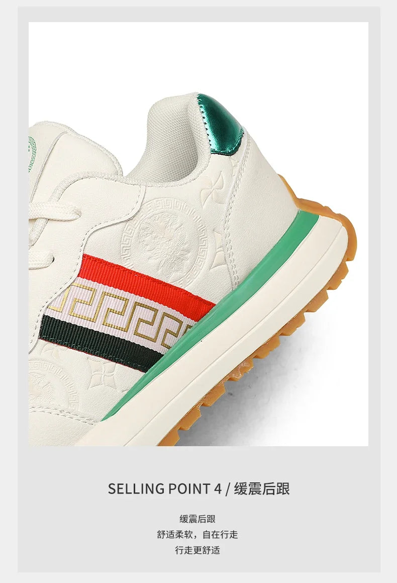 Genuine Leather Casual Shoes Men Designer Luxury Women Tennis Chunky Sneakers Muffin Sport Shoes Man Male Board Footwear.