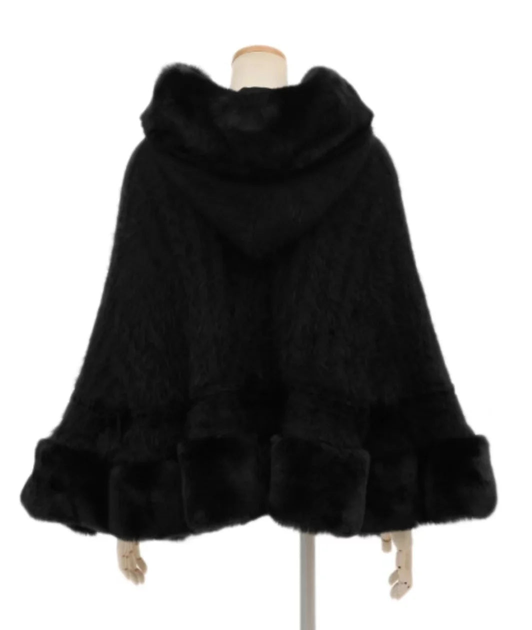 Japanische Liz Süße Prinzessin Faux Kaninchen Fell Cape Mantel Frauen Herbst Winter Pelz Jacke Lose Uhr Strass Bogen Mit Kapuze Mantel