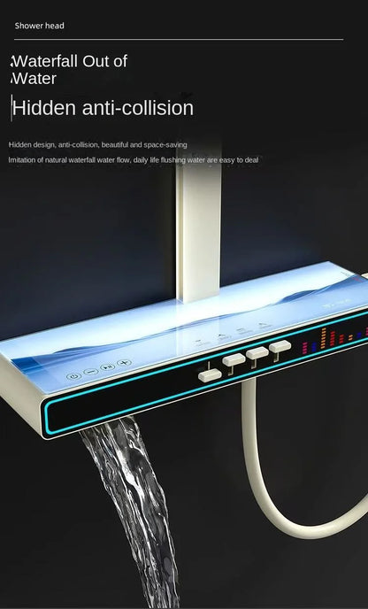 Bluetooth Music Digital Bathroom Shower System Ambient Lighting thermostatic Digital Bathroom Shower Set Faucets Accessories