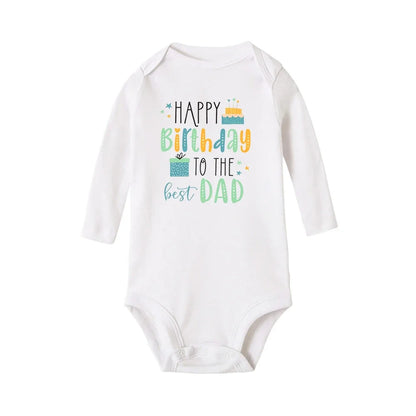 Baby-Strampler „Happy Birthday To The Dad“-Aufdruck, Säuglings-Body für Jungen und Mädchen, Kleidung für Papa, Geburtstagsgeschenk, Overall, Kleinkind-Outfits
