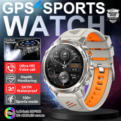 New Outdoors Military GPS Sports Smart Watch Women Dual-Band GNSS Compass Altimeter 3ATM Waterproof BluetoothCall Smartwatch Men