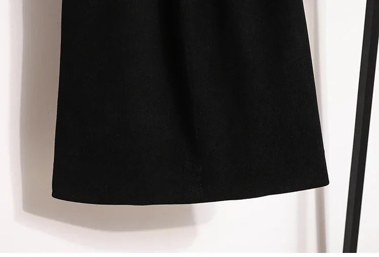 2025 Autumn Winter Plus Size Skirts Women High Waist Solid A-line Skirt Back Slit Korean Thick Elegant Fleece-lined Style Skirts