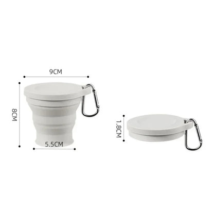 180ml Folding Cup Mini Retractable Cup Silicone Portable Teacup Outdoor Travel Coffee Telescopic Drinking Mug with Lid.