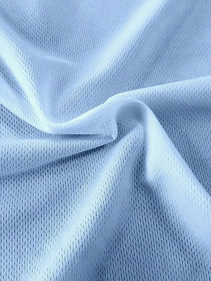 2025 Men's casual sports mesh set, summer T-shirt fashionable, comfortable and breathable lapel beach two-piece set.