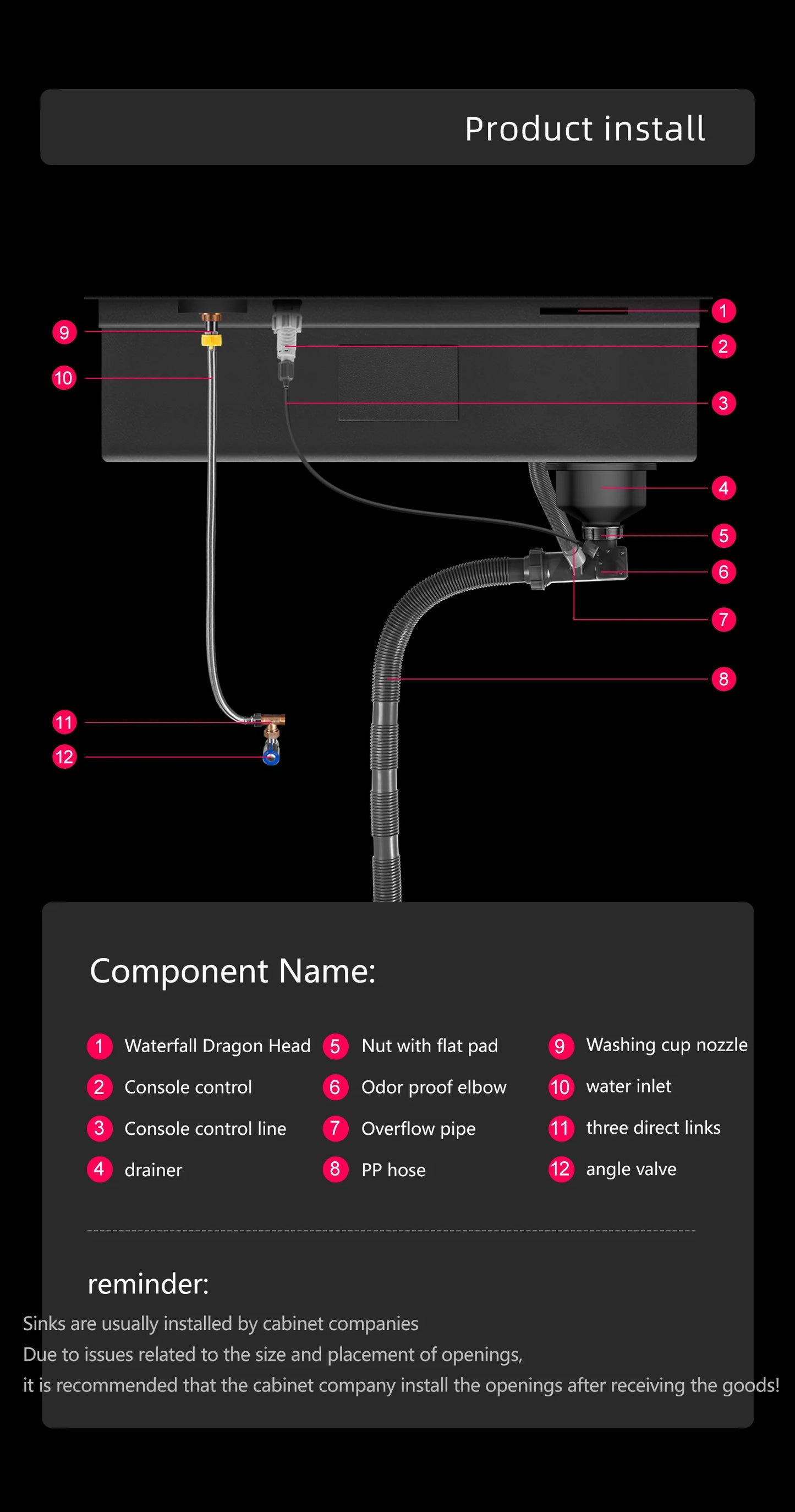 ASRAS large kitchen stainless steel nano sink with built-in waterfall faucet and large drainage outlet design