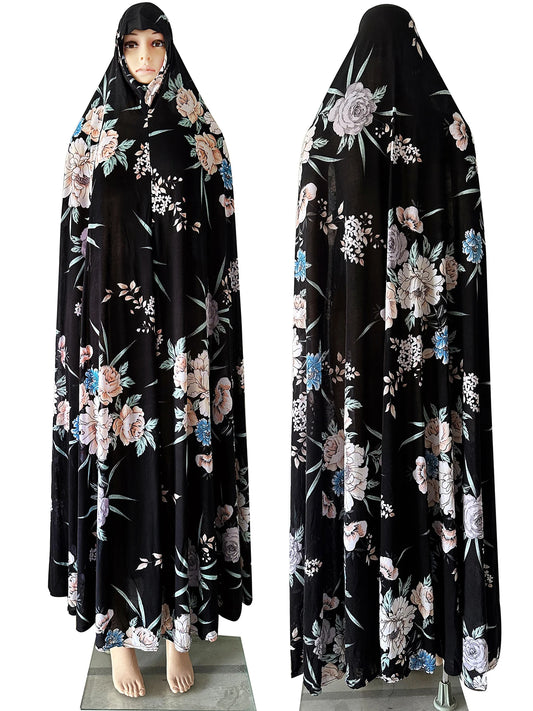 6XL Ramadan Muslim Pullover Sleeveless Dress Women Prayer Garment Arab Jibab Dubai Abaya Islamic Femmel Khimar Worship Robe.