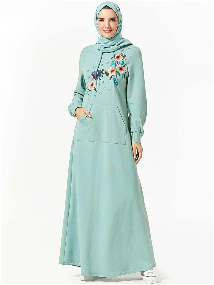 Ramadan Eid Green Abaya Damen Dubai Islamic Prayer Clothes Women Muslim Dress Kebaya Kaftan Robe Musulmane Caftan Marocain Femme.