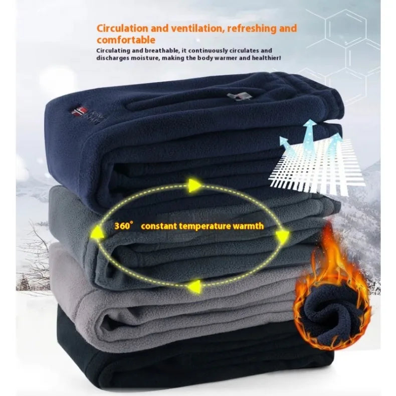 Men's Polar Fleece Pants Winter Thicken Warm Casual Fleece-Lined Jogging Sweatpants Men Loose Oversized Straight Trousers Male.