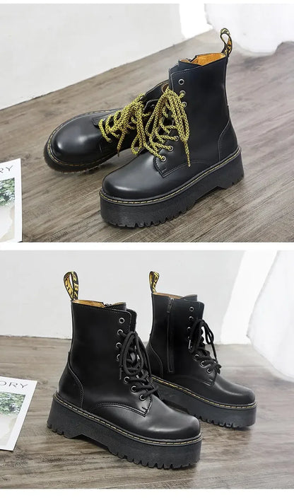 Autumn Winter Fashion Round Toe Lace-up Shoes Womens Boots Zip Ankle Boots For Women High Heels Basics Casual