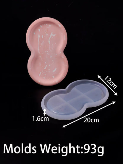 Concrete Triple Circular Tray Silicone Mold DIY Coaster Craft Making Plaster Resin Jewelry Storage Plate Casting Molds Home Deco.