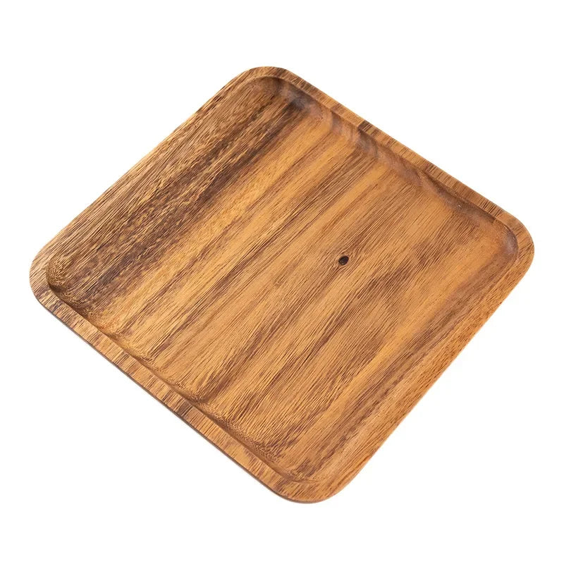 Square Wooden Serving Tray Hotel Style Ins round Corner Plate Wooden Material Jewelry Packaging And Display Tools.