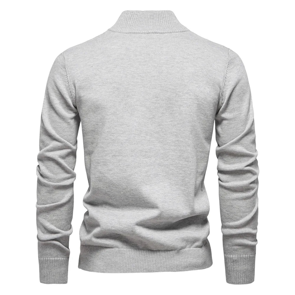 2025 Autumn Men's Sweatwear Warm Pullover Solid Color Half Zipper Casual Sweater Slim Long Sleeve Men's Sweatshirts Winter Top.