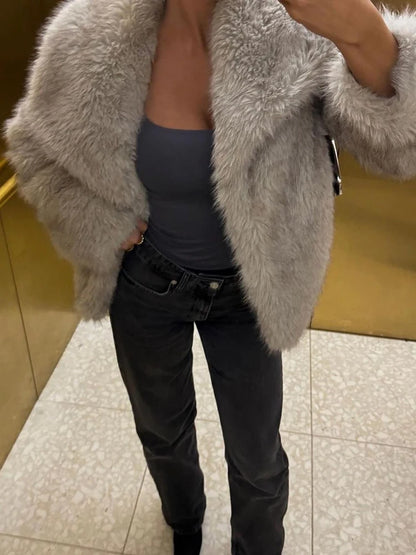 TWOTWINSTYLE Solide Temperament Jacken Für Frauen Revers Langarm Patchwork Tasten Designer Mäntel Weibliche Mode Stil Kleidung
