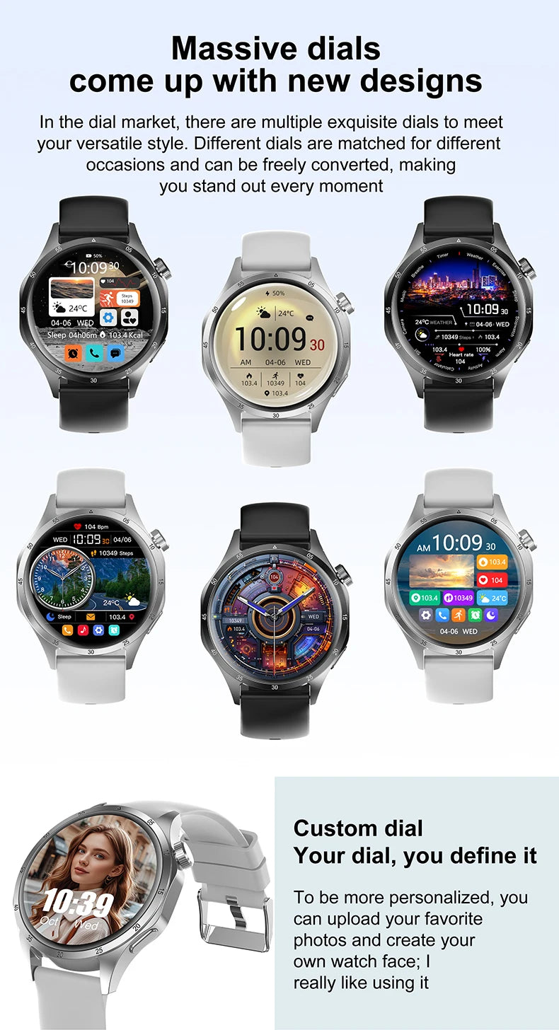 2025 New Men GPS Smart Watch 360 * 360 AMOLED Screen Bluetooth Call NFC Heart Rate Monitoring IP68 Waterproof SmartWatch for Men.