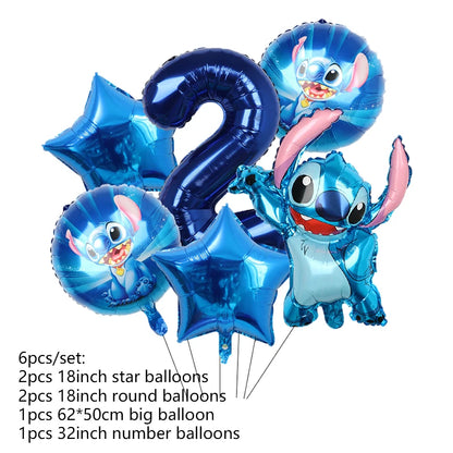 Disney Stich Geburtstag Dekorationen Einweg Geschirr Teller Serviette Stroh Tischdecke Folie Ballon Party Liefert Kinder Geschenke