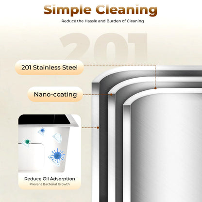 Schwarzes Küchenspülbecken-Set, Spüle aus Edelstahl 30 mit großem Fassungsvermögen und drehbarem Wasserhahn, Keramik-Ventilkern, geruchsfestes Spülbecken