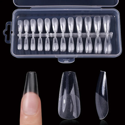 Fake Nail Press on Tips for Nails Extension Full False Acrylic Finger Short Artificial American Capsules Long Soft Gel Almond.