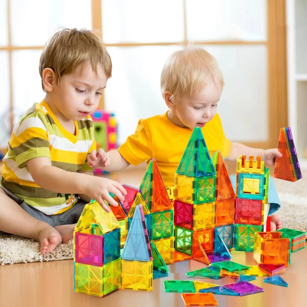 Magnetic Tiles STME Toys 120PCS for Kids Preschool Learning Educational Construction Toys for Christmas Holiday Gifts Age 3+.