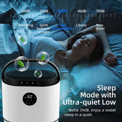 2300ML Dehumidifiers Auto Defrost for Bedroom Misture Absorb, , Ultra Quiet for Home Sleep Timing Large Room Bathroom Garage RV.