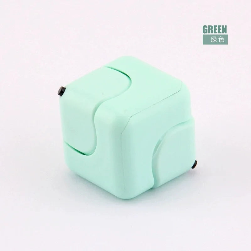 Fidget Cube with Spinner, Multifunction Stress Relief Puzzle Toy for Adults, 6-Side Mini Square Finger Toy for Anxiety ADHD.