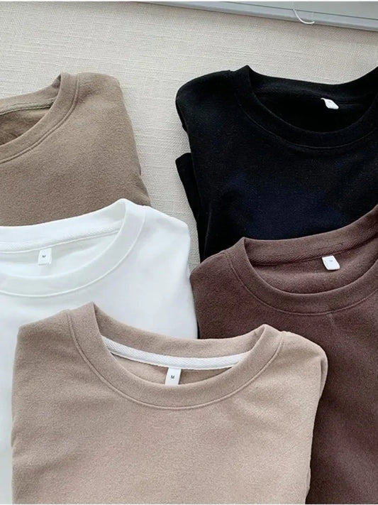 Winter Frauen Pullover T Shirt Frauen Oversize T-Shirt Frau Kleidung Weibliche T Tops Pullover Langarm Rohr Gestrickte T-shirt Top