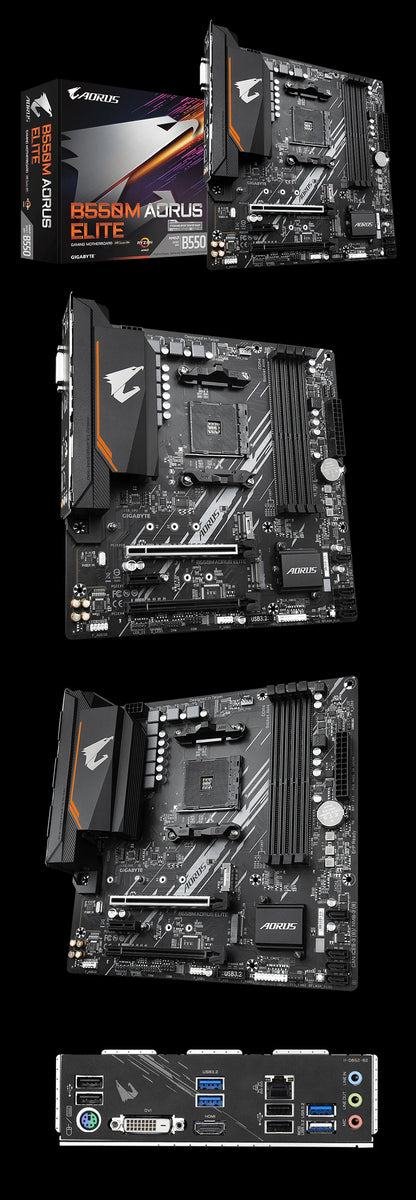 GIGABYTE New B550M AORUS ELITE Motherboard Micro-ATX Socket AM4 For Ryzen 5000 4000 3000 Series CPU Dual Channel DDR4 SATA3 M.2.