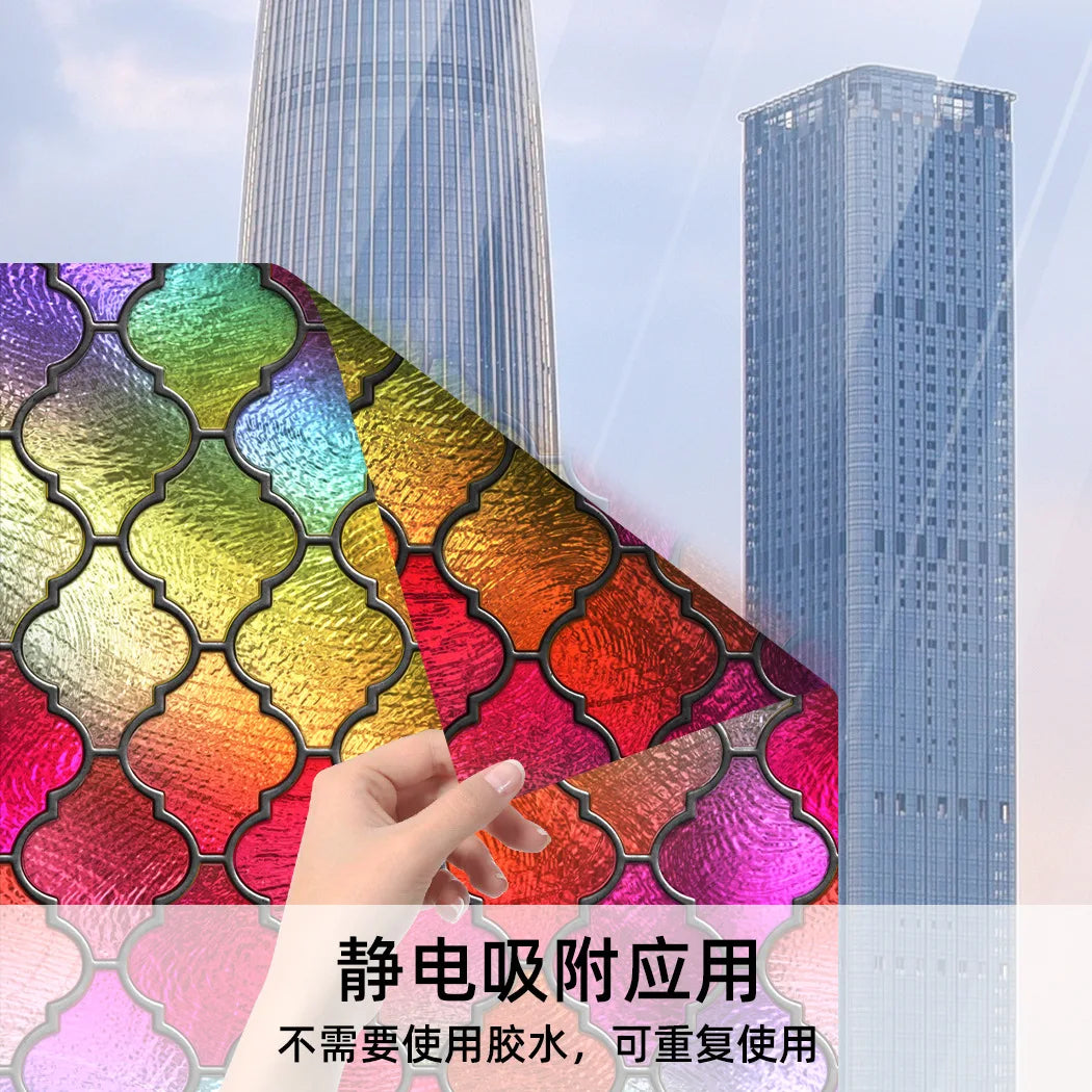 Frosted Glass Wall Panels for Bathroom - European Style Static Cling Window Film, Privacy Shade Peel & Stick Home Renovation.