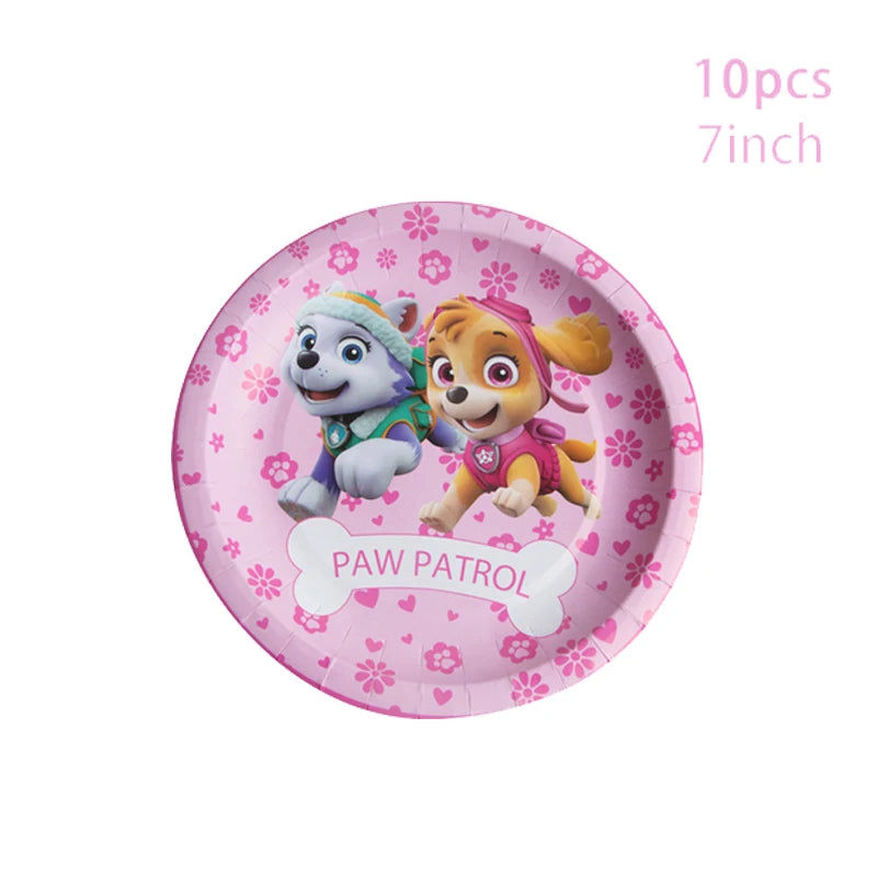Paw Patrol Rosa Geburtstag Skye Thema Party Dekorationen Geschirr Set Pappteller Tassen Servietten Für Kind Party Liefert Spielzeug Geschenke