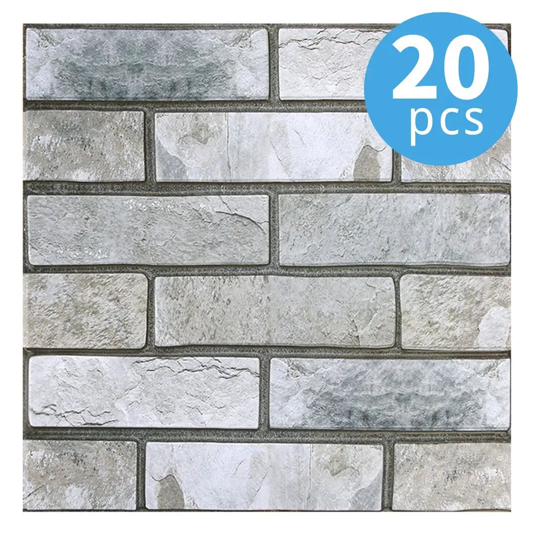 10/20 Pcs, 3D Faux Stone Peel and Stick Wall Panels, PVC Waterproof Wall Stickers ,Kitchen, Bathroom Wall Decoration, Backsplash