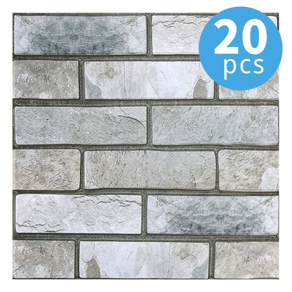 10/20 Pcs, 3D Faux Stone Peel and Stick Wall Panels, PVC Waterproof Wall Stickers ,Kitchen, Bathroom Wall Decoration, Backsplash