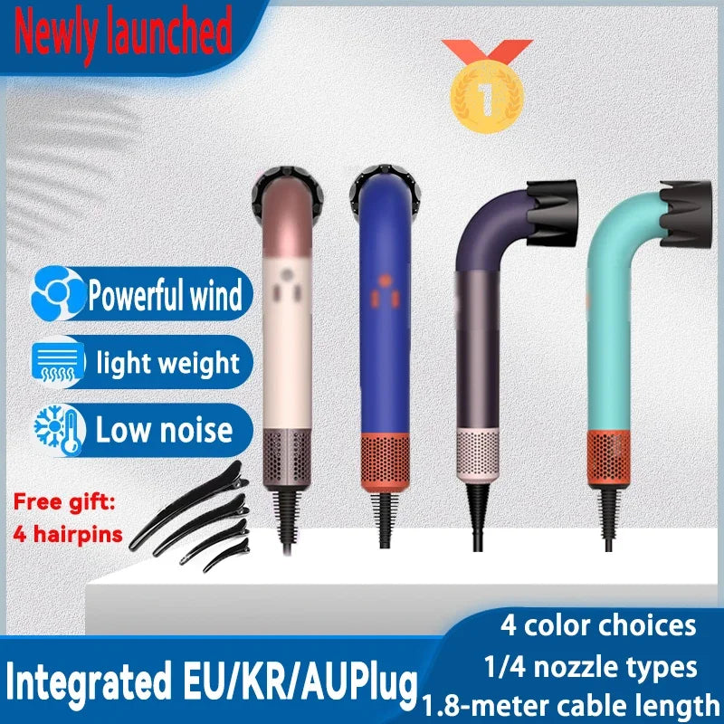 1400W pure original high-power hair dryer, dries hair quickly, lightweight body, low noise, comes with various types of nozzles.