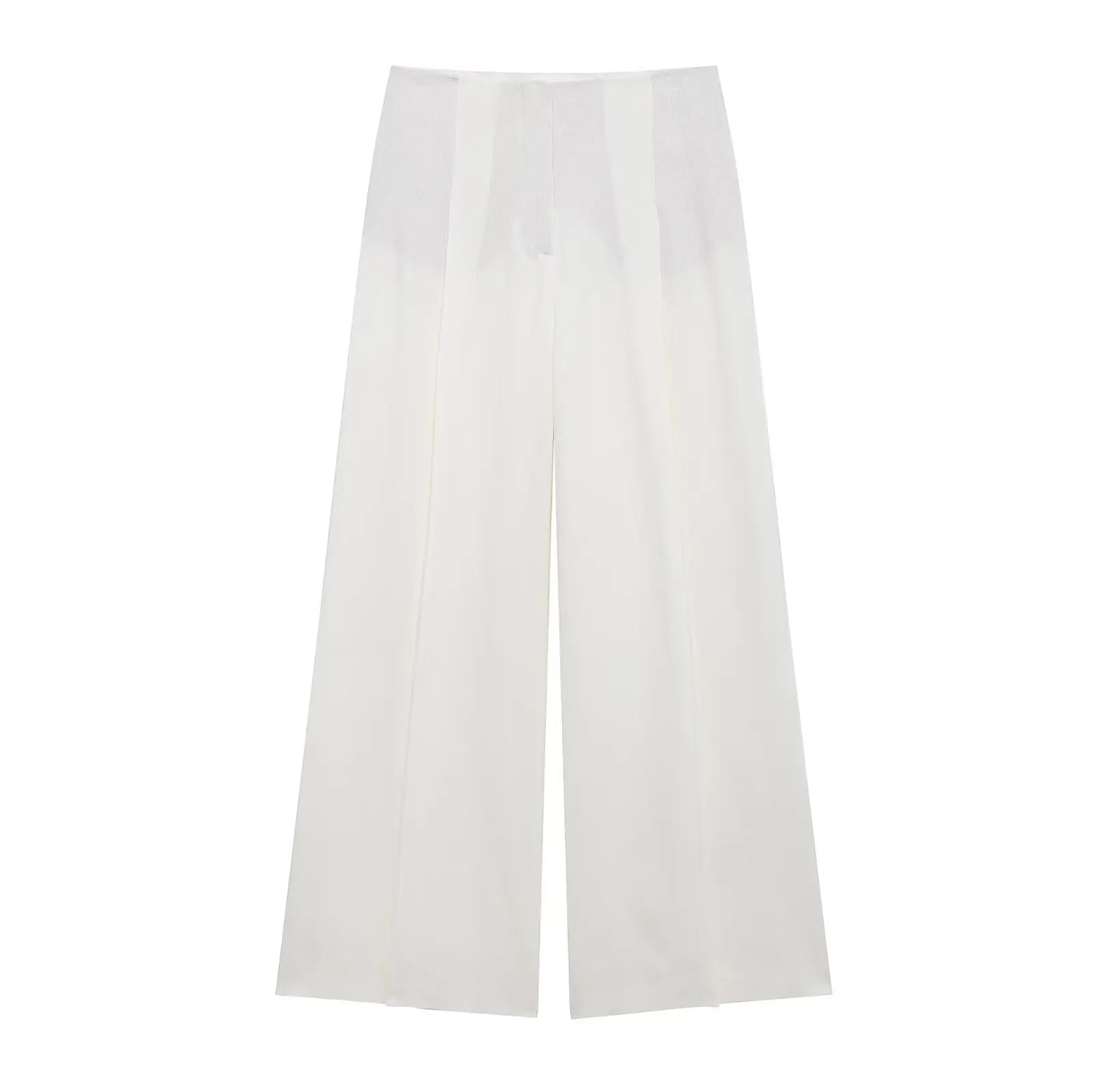 HH Women's Suits White Turn-Down Collar Long Sleeves Lace-Up Blazers+High Waist Zipper Long Pants Female Spring Fashion Sets.