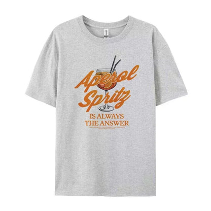 Aperol Spritz Frauen lustige Zitate T-Shirts Retro Alkohol trinken T-Shirt lose Cocktail party Grafik T-Shirts Unisex Tops Geschenke