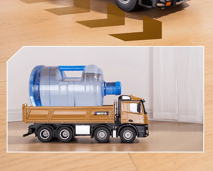 Huina Large 50Cm Rc Dump Truck 1536 12Ch 1/14 Alloy Remote Control Engineering 8Wheel Heavy-Duty Dump Truck Cargo Model Boy Gift.