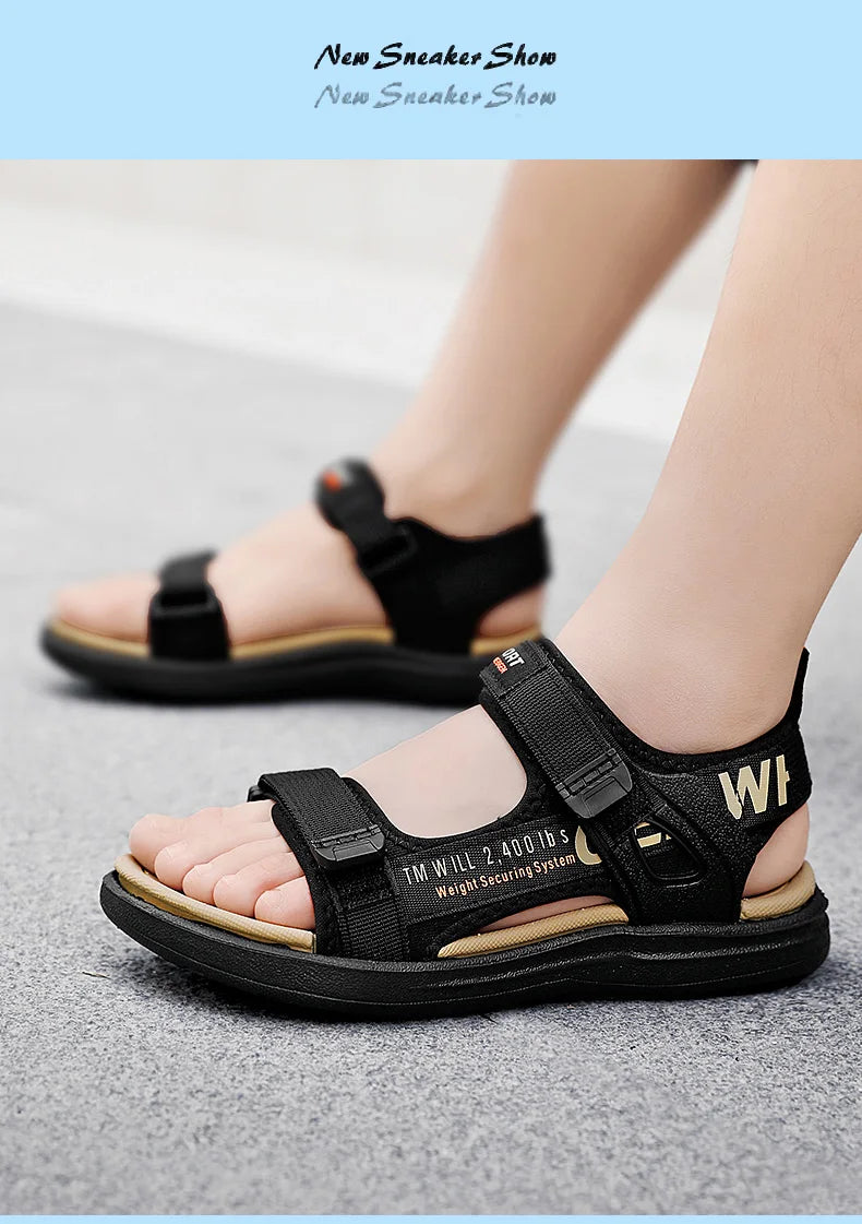 Kids' Summer Breathable Sport Sandals for Boys Casual Beach Shoe Comfortable Soft Sole Children's Fashion Non-slip Sandalias