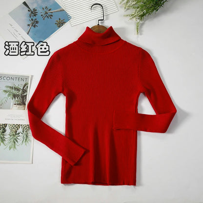 JMPRS Rollkragenpullover Frauen Mode Einfache Winter Pullover Jumper Hohe Elastische Gestrickte Herbst Weibliche Grundlegende Tops Casual Bluse