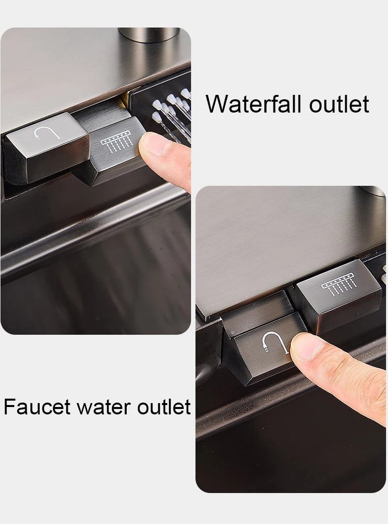 YCRAYS Digital Display Nano Kitchen Sink Large Single Bowl SUS304 Waterfall Faucet Cup Washer Purified Tap Soap Dispenser