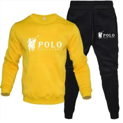 Men's autumn and winter sets of round-neck sweatshirts and jogging pants, autumn and winter fashion, outdoor fitness and casual.