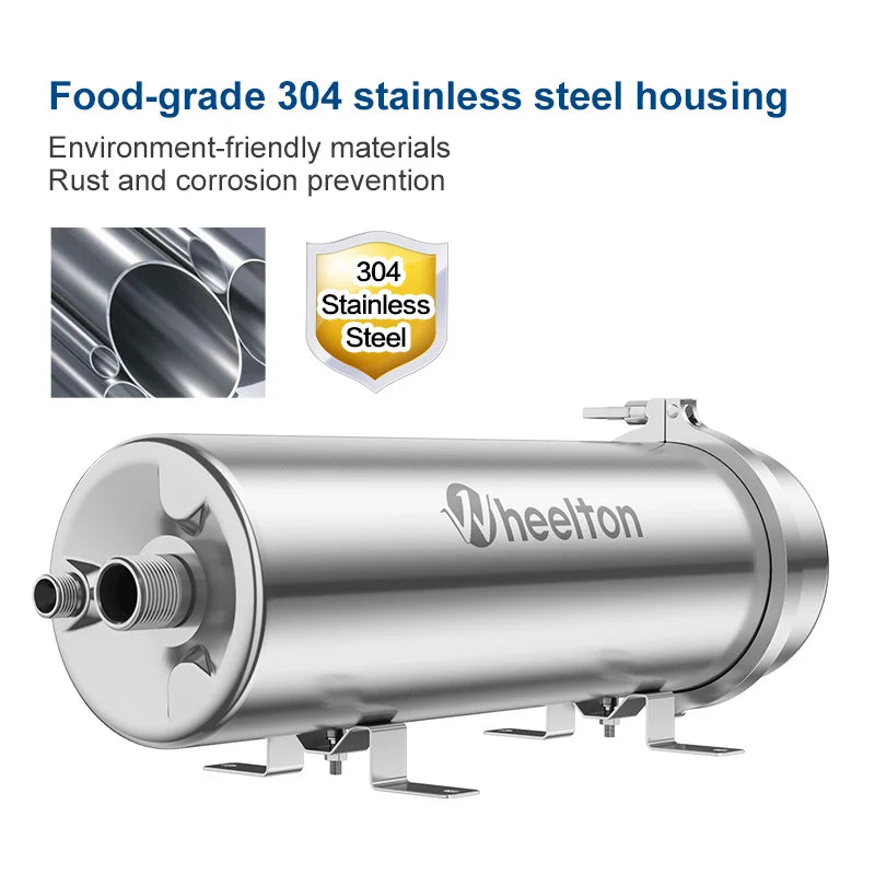 Wheelton PVDF UF 3500L/H Water Purifier Whole House Ultrafiltration Filter 0.01um Filtration SUS304 Drinkable Water.