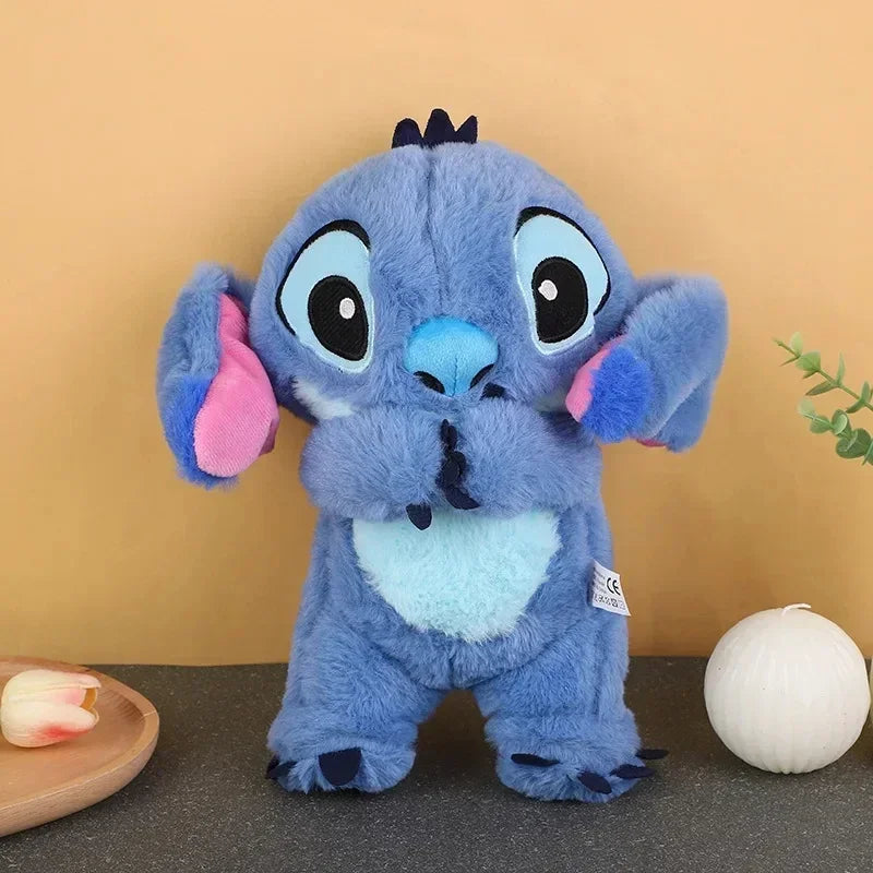 Kawaii Stitch Plush Doll Baby Sleeping Companion Sound Soothing Musical  Kawaii With Air Bag and Light Doll Breathing Toys Gifts.