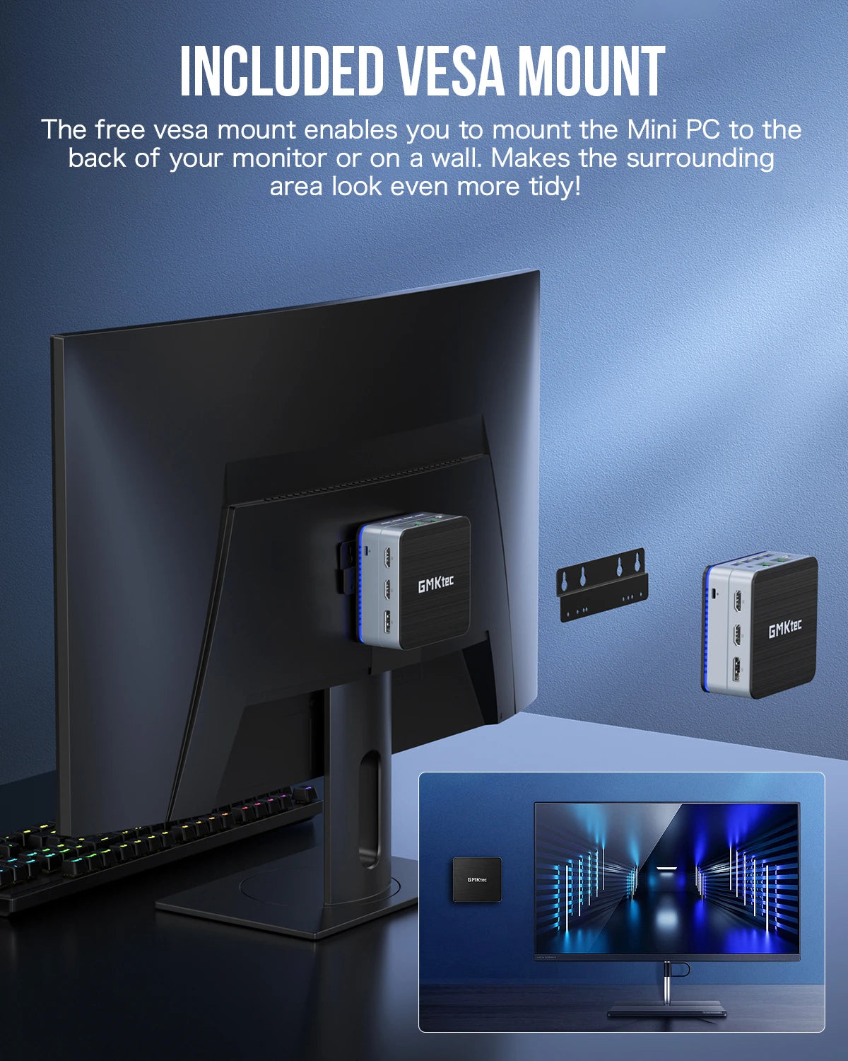 GMKtec G2 Mini PC Windows 11 Pro Intel 12th Gen Alder Lake N100 Mini PC DDR5 12GB RAM 512GB ROM WiFi 6 BT5.2 Desktop Computer.