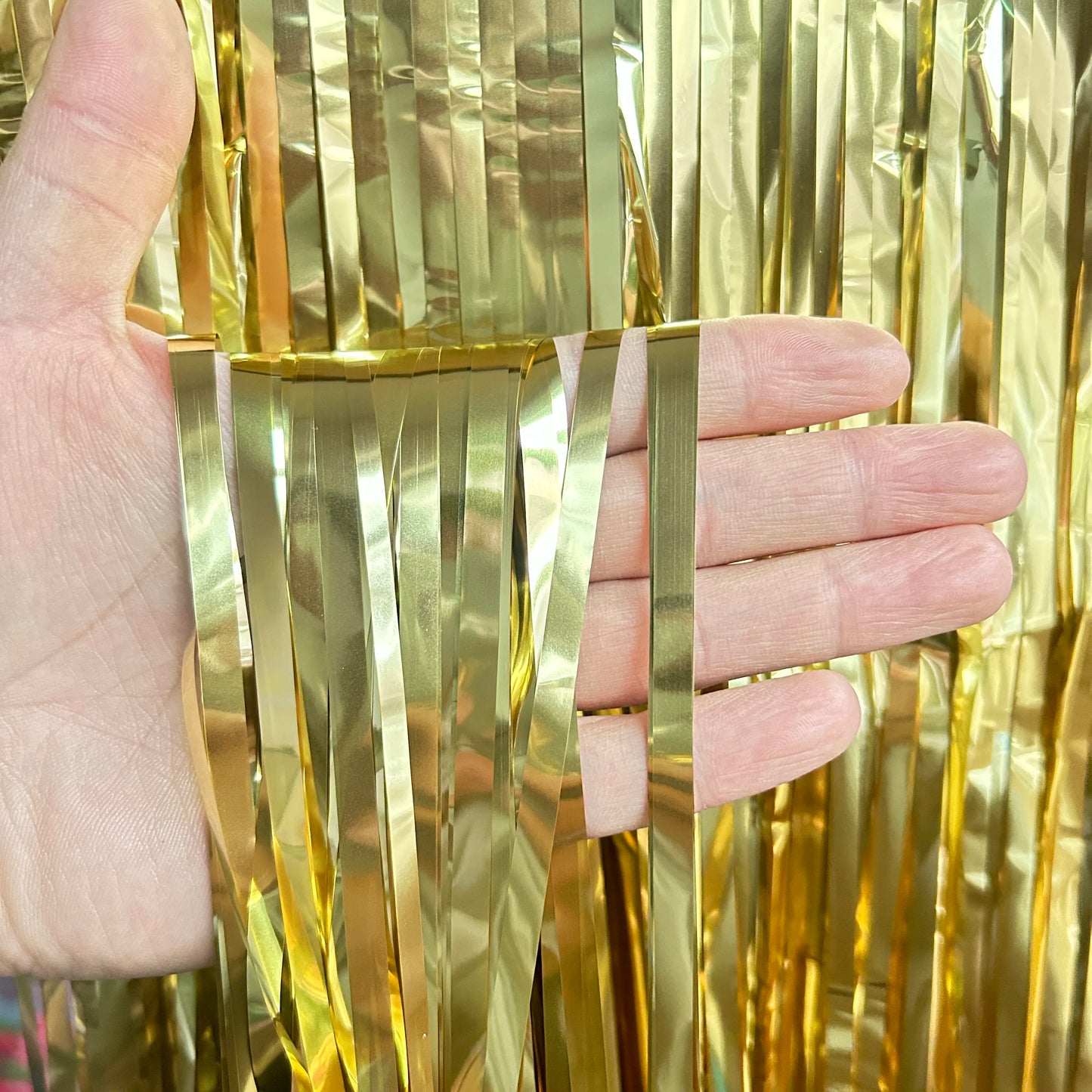 Günstig als Party, Metallic-Lametta-Folie, Fransenvorhänge, Hintergrund für Geburtstag, Silvester, Party, Foto, Hochzeit, Dekoration